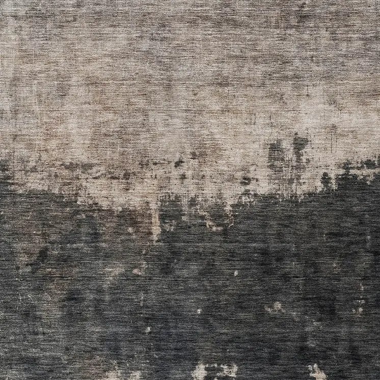 5' X 8' Taupe And Charcoal Abstract Washable Indoor Outdoor Area Rug