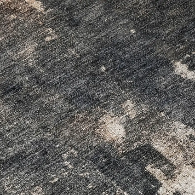 8' Taupe And Charcoal Round Abstract Washable Indoor Outdoor Area Rug