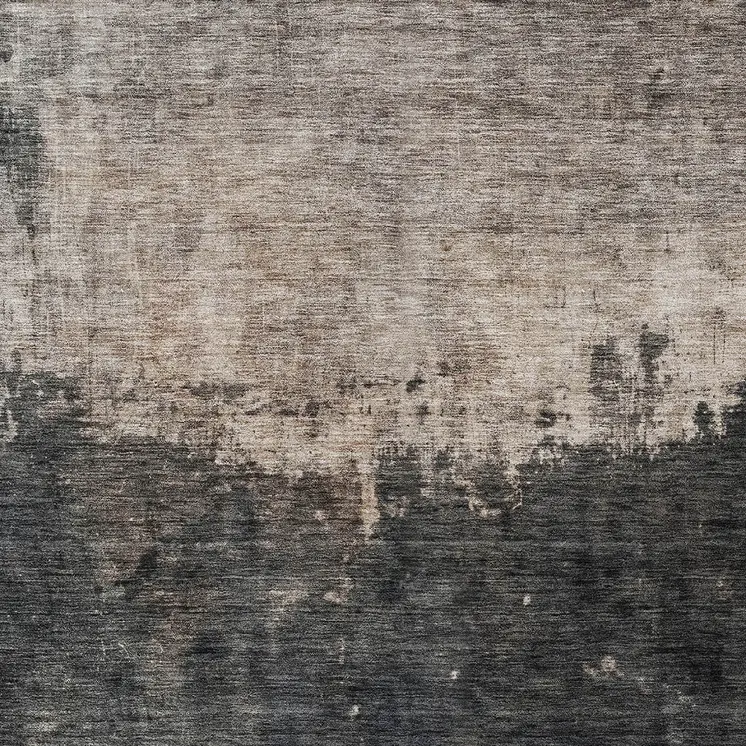 9' X 12' Taupe And Charcoal Abstract Washable Indoor Outdoor Area Rug