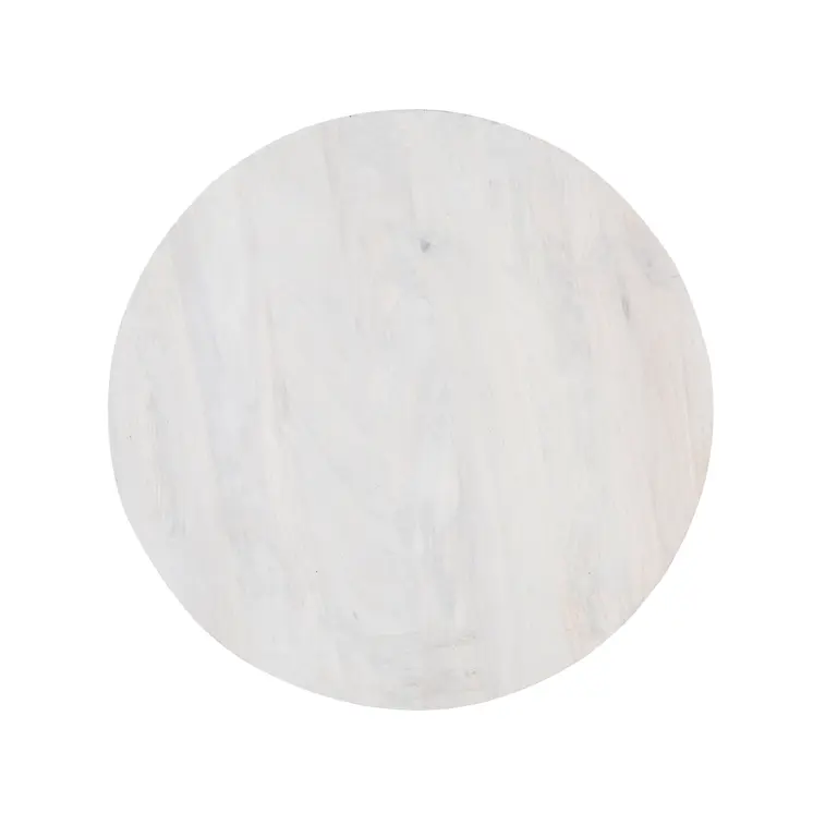 36" White Solid Wood Round Cross Legs Coffee Table