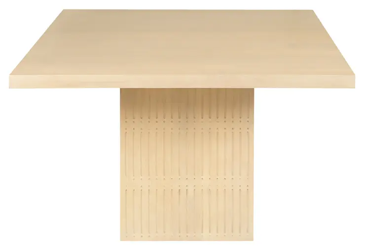 48" Natural Solid Wood Pedestal Base Square Dining Table