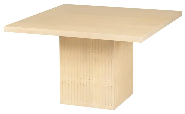 48" Natural Solid Wood Pedestal Base Square Dining Table