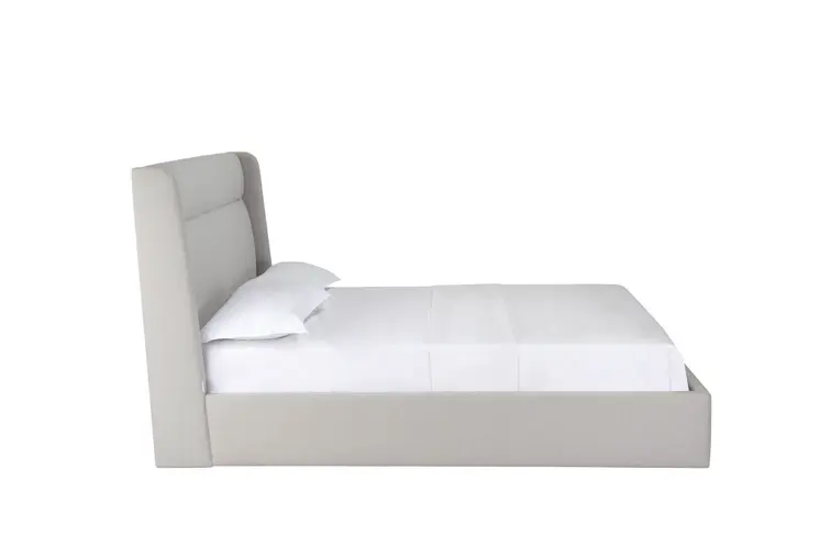 Gray Fabric Upholstered Queen Bed Frame