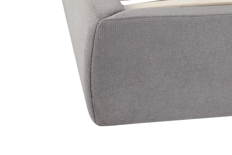 Gray Tufted Linen Blend Upholstered Queen Bed Frame