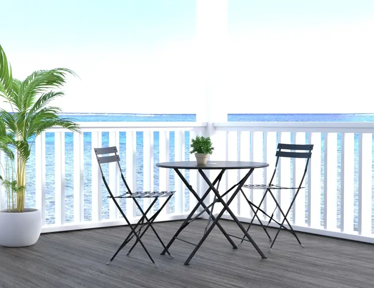 Set of Two Black Aluminum Outdoor Folding Dining Chairs