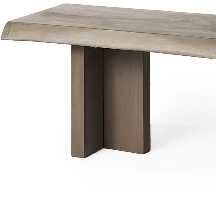 70" Brown Solid Wood Live Edge Bench