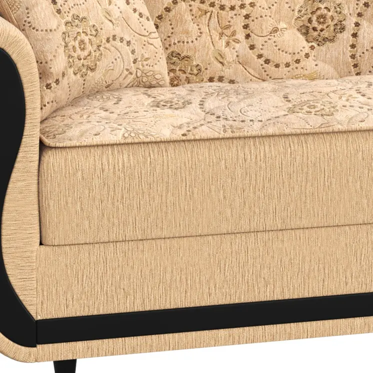 90" Beige Chenille Convertible Futon Sleeper Sofa And Toss Pillows With Storage