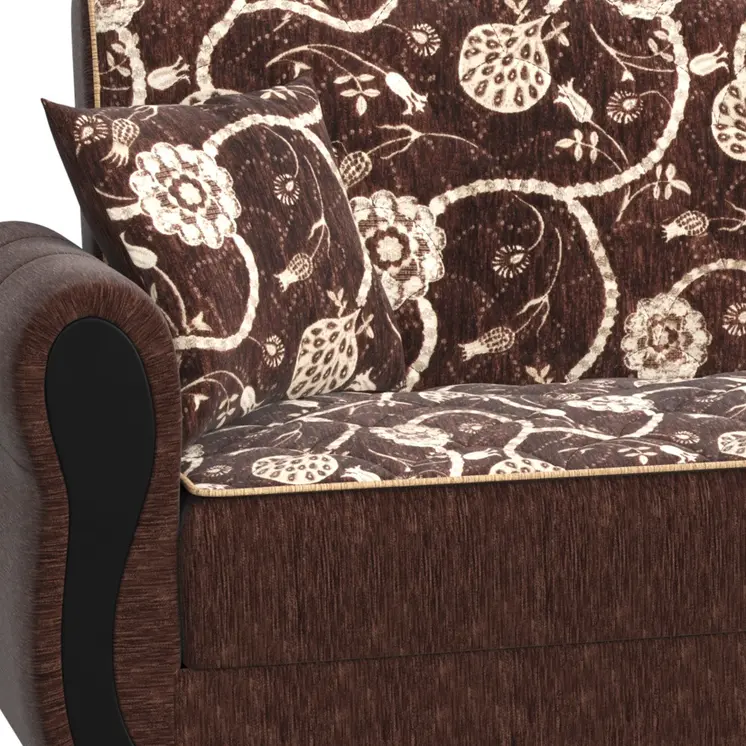 90" Brown Chenille Convertible Futon Sleeper Sofa And Toss Pillows With Storage