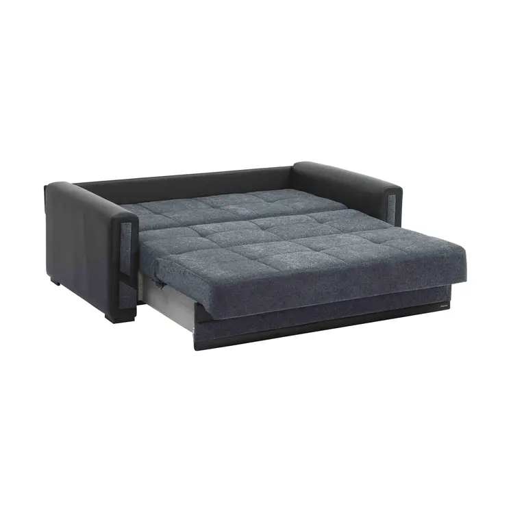 78" Gray Chenille Convertible Futon Sleeper Sofa And Toss Pillows With Storage