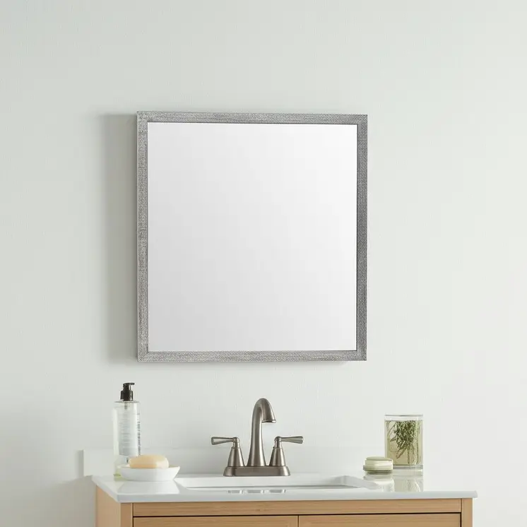 26" Gray Bathroom Vanity Mirror