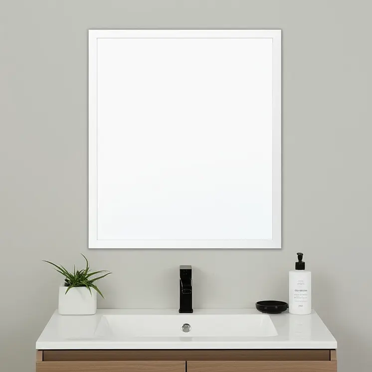 26" White Bathroom Vanity Mirror