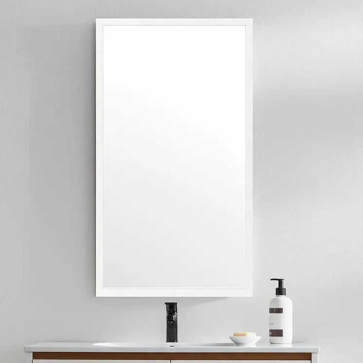 42" White Bathroom Vanity Mirror