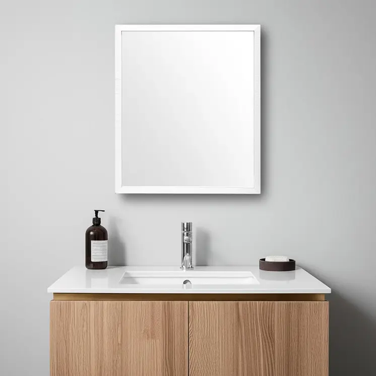 32" White Bathroom Vanity Mirror