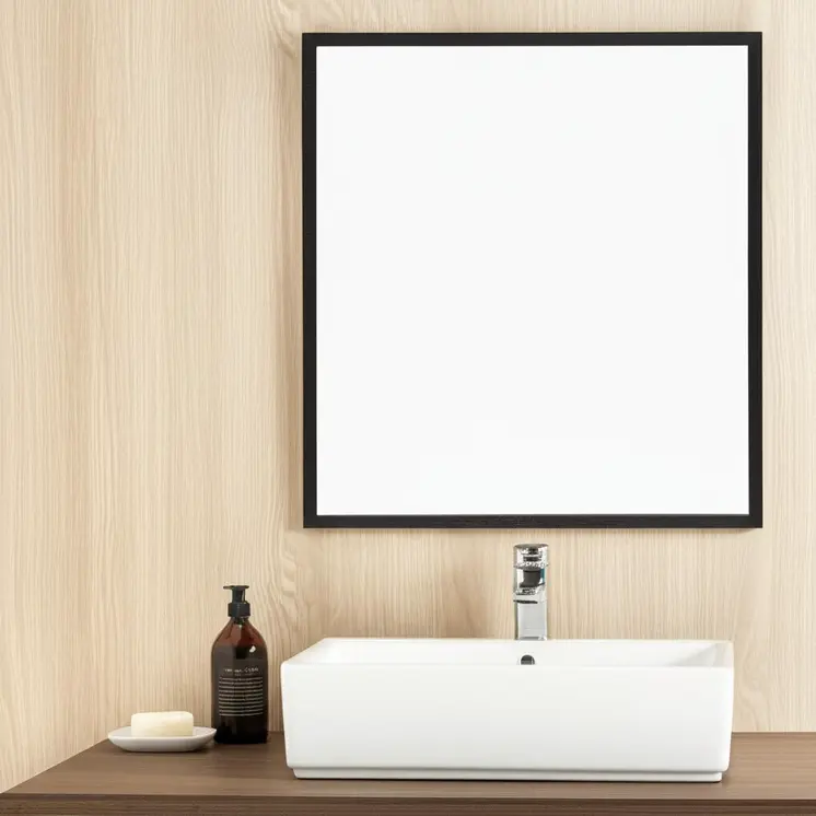 42" Black Bathroom Vanity Mirror
