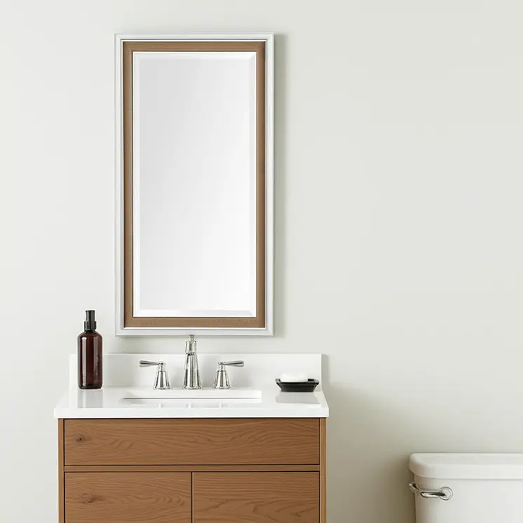 53" White Bathroom Vanity Mirror