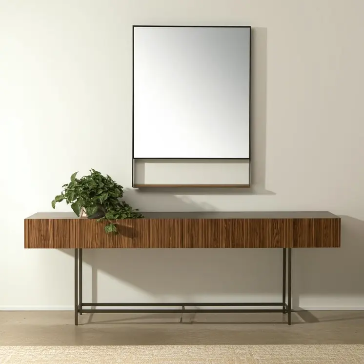 40" Black Metal Accent Mirror