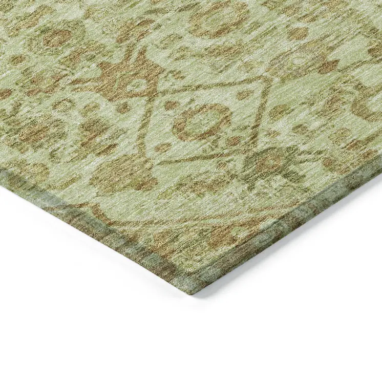 3' X 5' Sage Medallion Washable Indoor Outdoor Area Rug