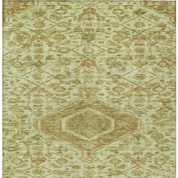 3' X 5' Sage Medallion Washable Indoor Outdoor Area Rug