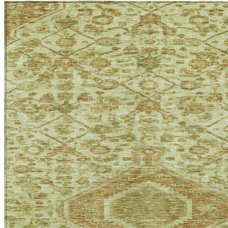 10' X 14' Sage Medallion Washable Indoor Outdoor Area Rug