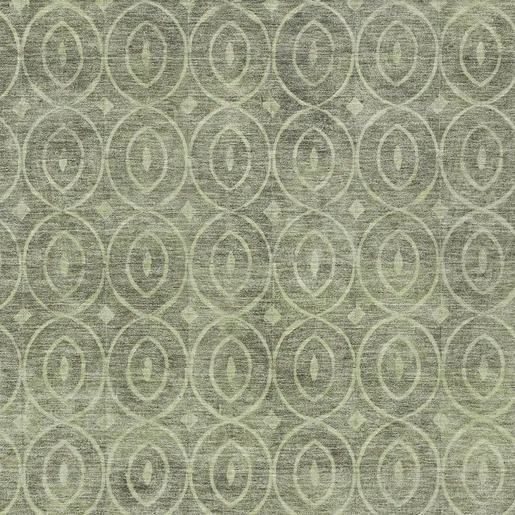 8' X 10' Artichoke Green Geometric Washable Indoor Outdoor Area Rug