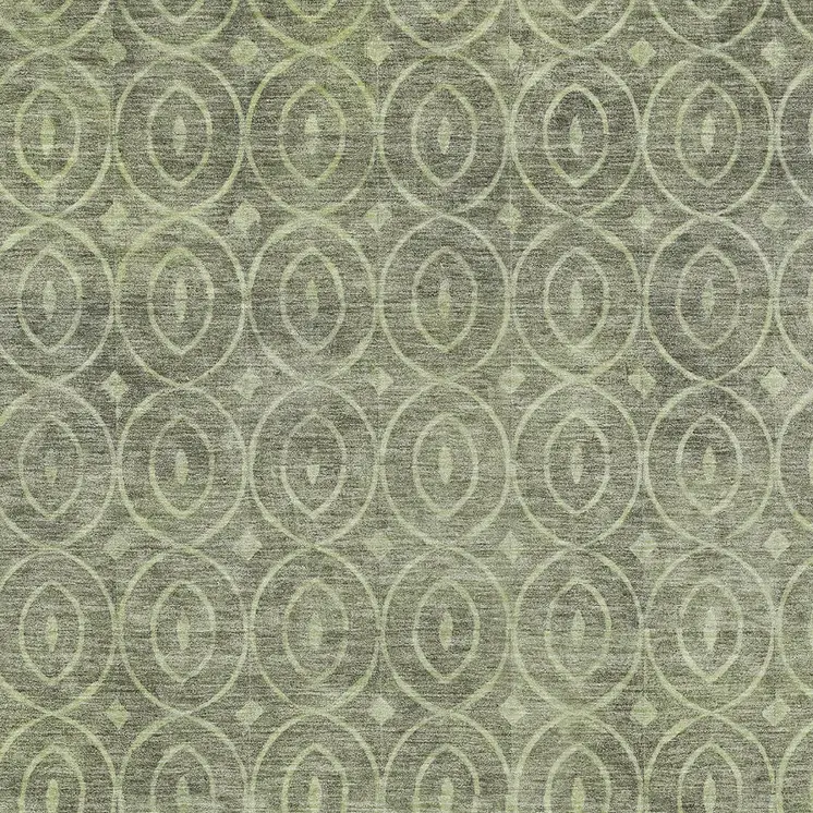 10' X 14' Artichoke Green Geometric Washable Indoor Outdoor Area Rug