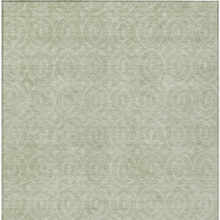 9' X 12' Mint Green Geometric Washable Indoor Outdoor Area Rug