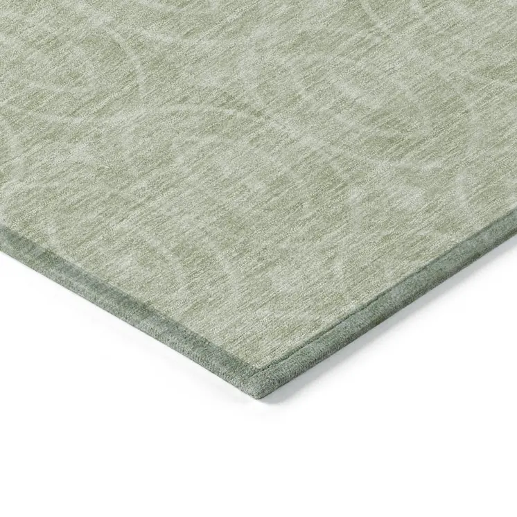 9' X 12' Mint Green Geometric Washable Indoor Outdoor Area Rug