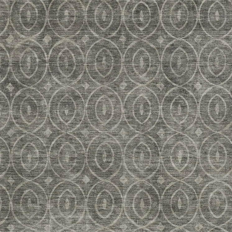 5' X 8' Pewter Geometric Washable Indoor Outdoor Area Rug