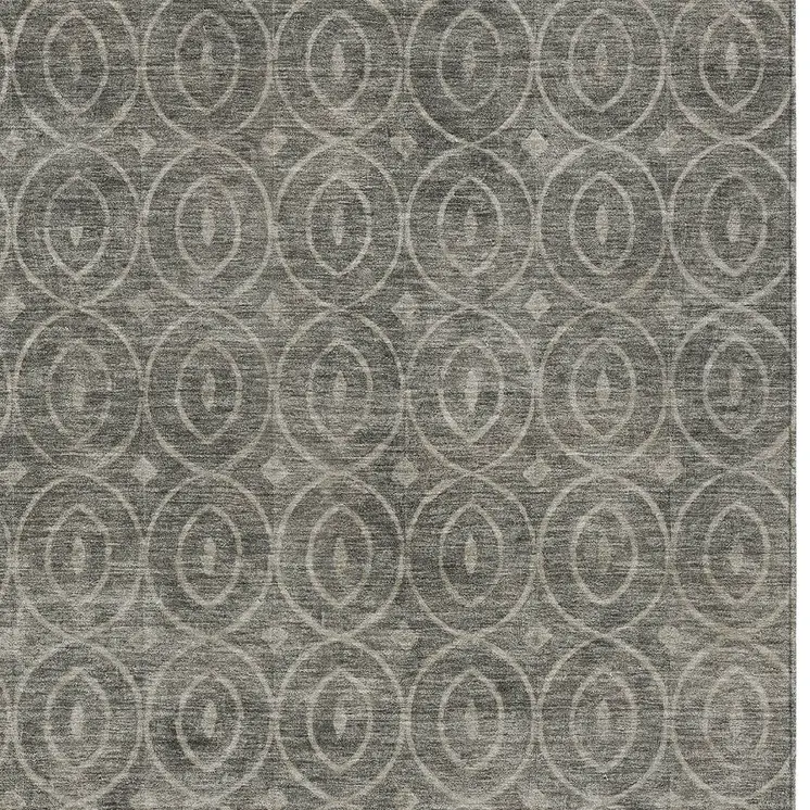 8' X 10' Pewter Geometric Washable Indoor Outdoor Area Rug