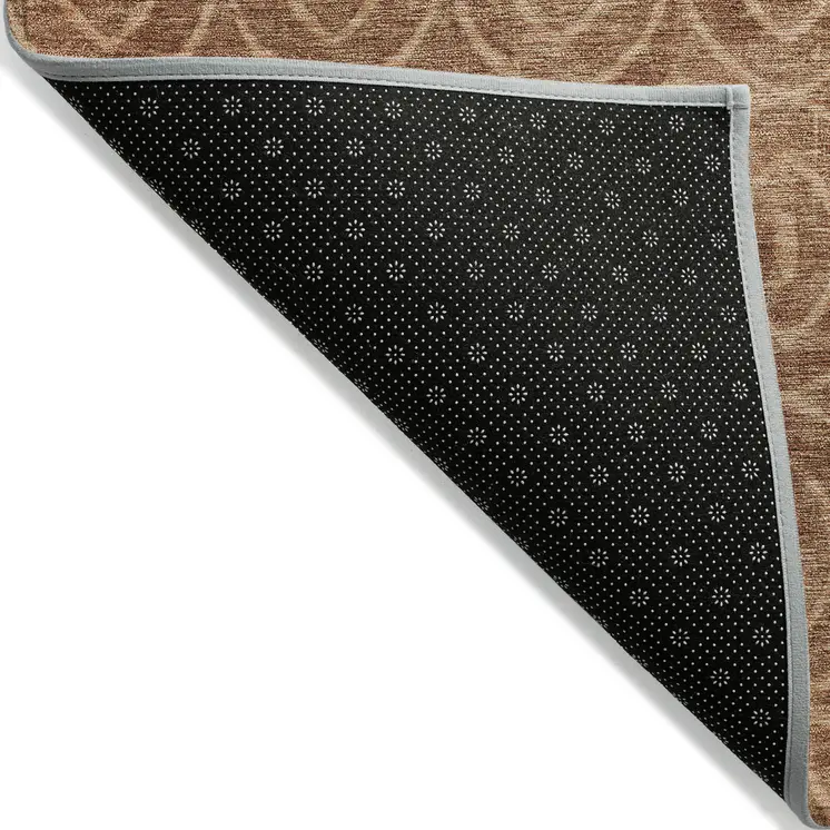 10' X 14' Terra Cotta Geometric Washable Indoor Outdoor Area Rug