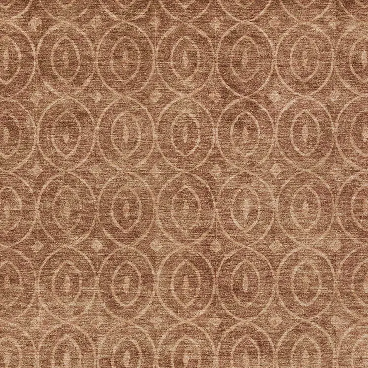10' X 14' Terra Cotta Geometric Washable Indoor Outdoor Area Rug
