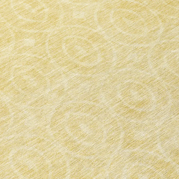 8' Wheat Round Geometric Washable Indoor Outdoor Area Rug
