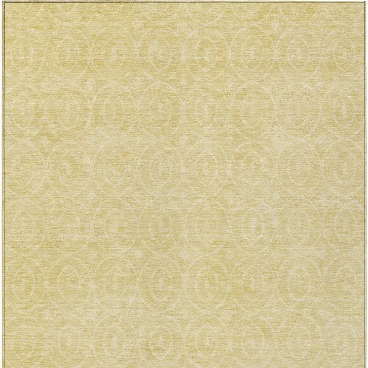 8' X 10' Wheat Geometric Washable Indoor Outdoor Area Rug