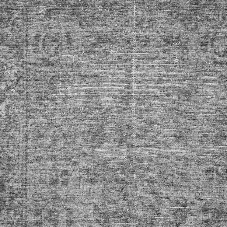 9' X 12' Gray Oriental Washable Indoor Outdoor Area Rug