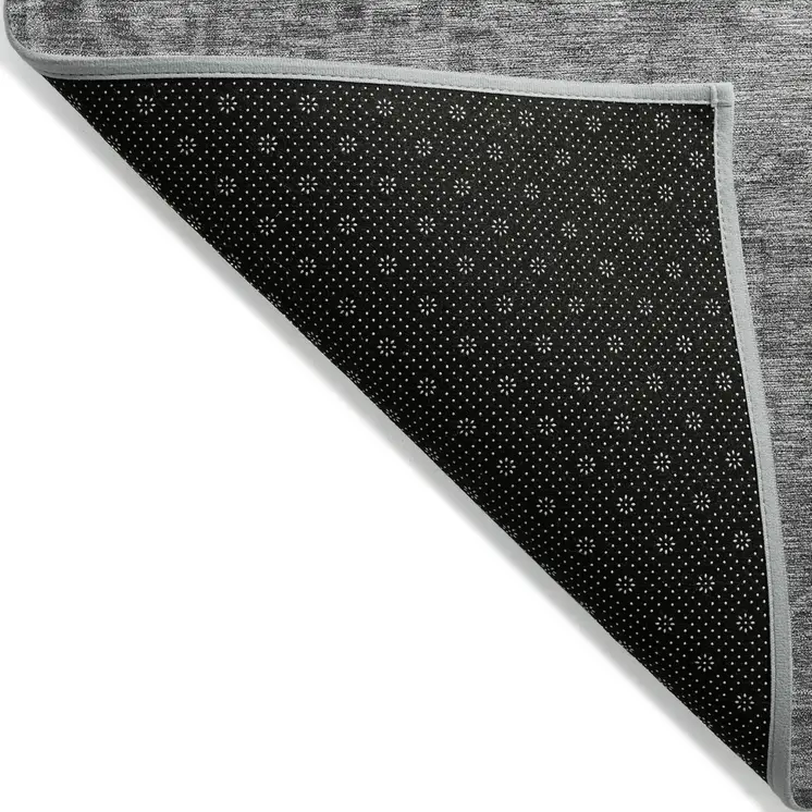 10' X 14' Gray Oriental Washable Indoor Outdoor Area Rug