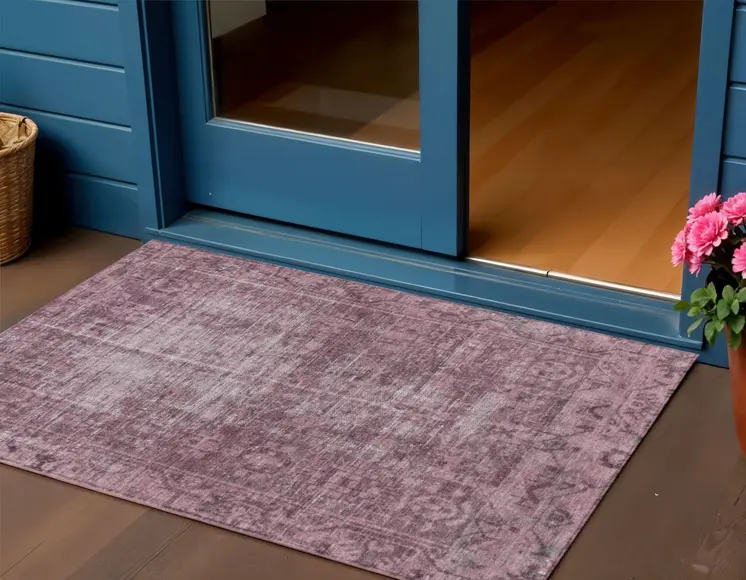 3' X 5' Merlot Oriental Washable Indoor Outdoor Area Rug