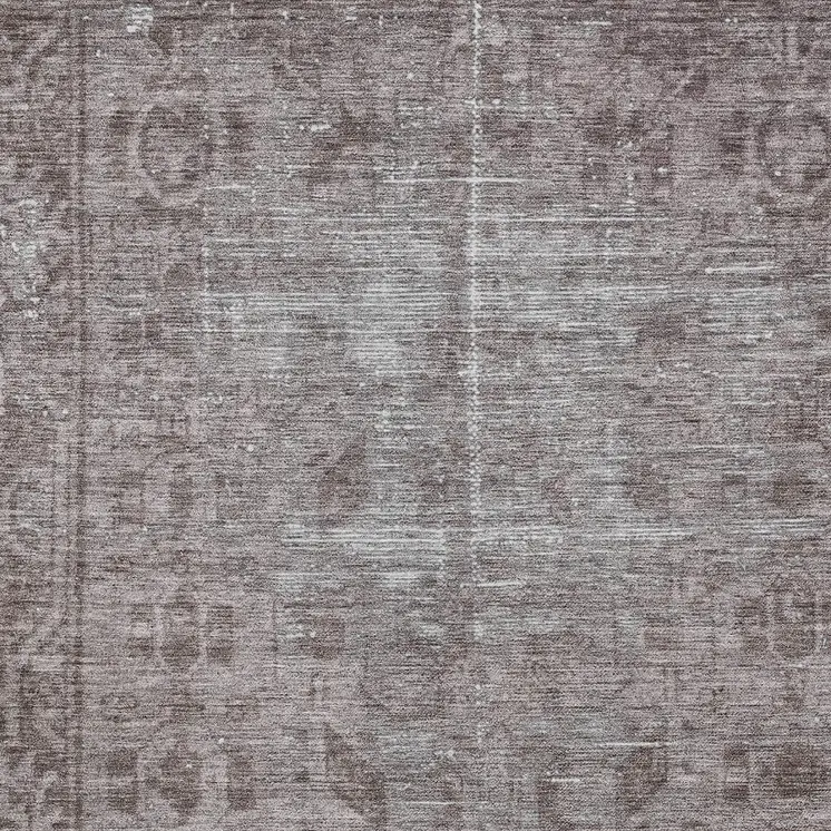 9' X 12' Brown Oriental Washable Indoor Outdoor Area Rug