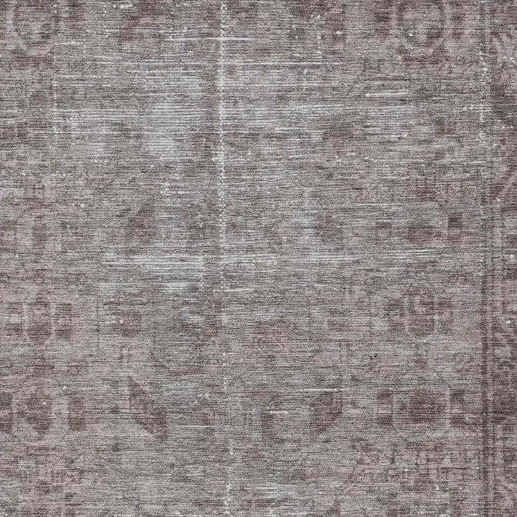 10' X 14' Brown Oriental Washable Indoor Outdoor Area Rug