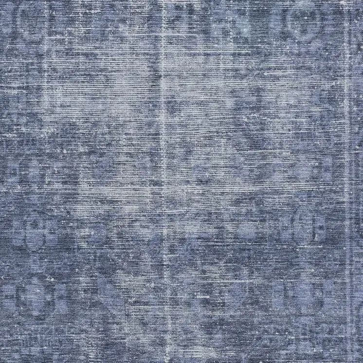 3' X 5' Navy Blue Oriental Washable Indoor Outdoor Area Rug