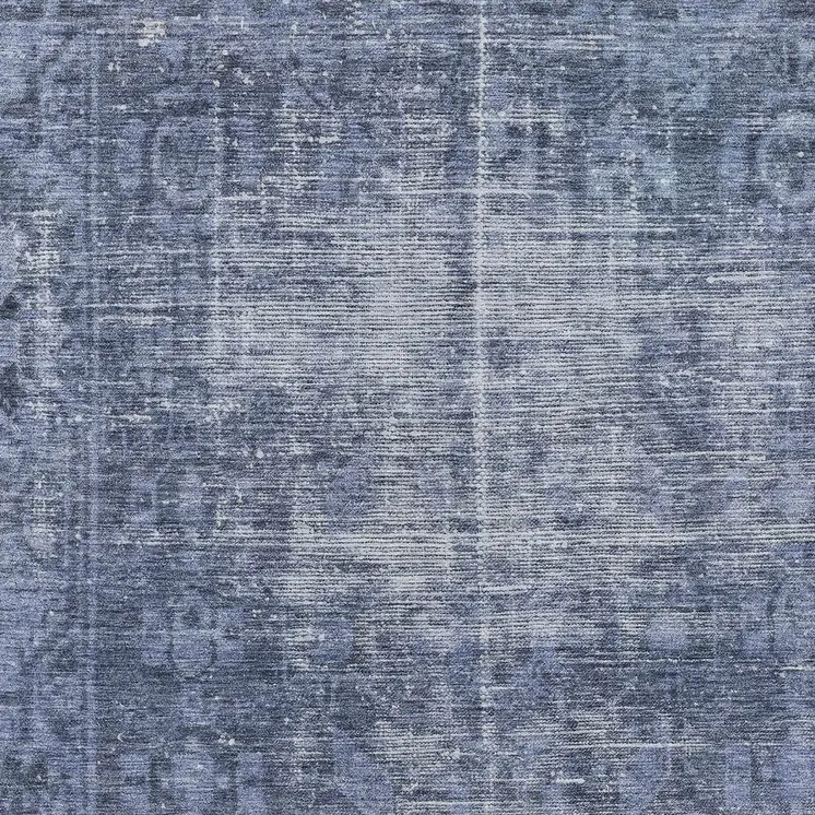 9' X 12' Navy Blue Oriental Washable Indoor Outdoor Area Rug