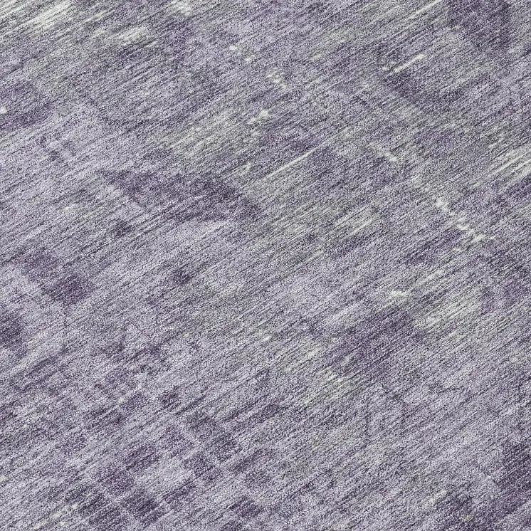 8' Purple Round Oriental Washable Indoor Outdoor Area Rug