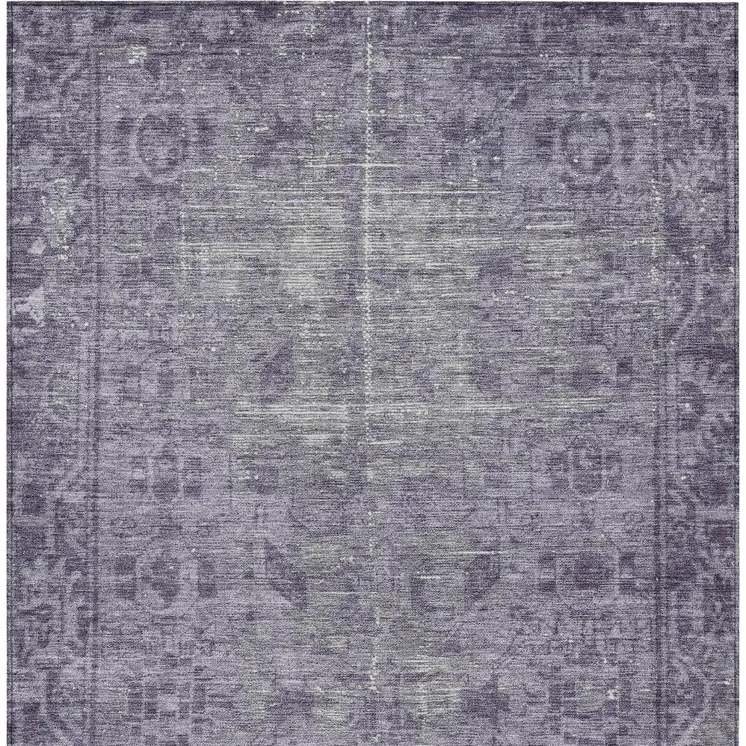 8' X 10' Purple Oriental Washable Indoor Outdoor Area Rug