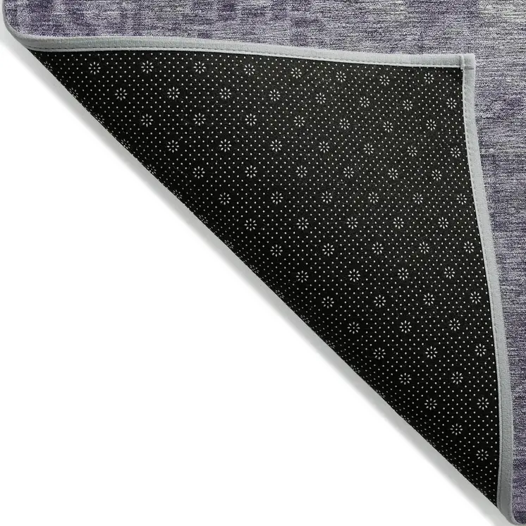 9' X 12' Purple Oriental Washable Indoor Outdoor Area Rug