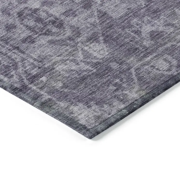 9' X 12' Purple Oriental Washable Indoor Outdoor Area Rug