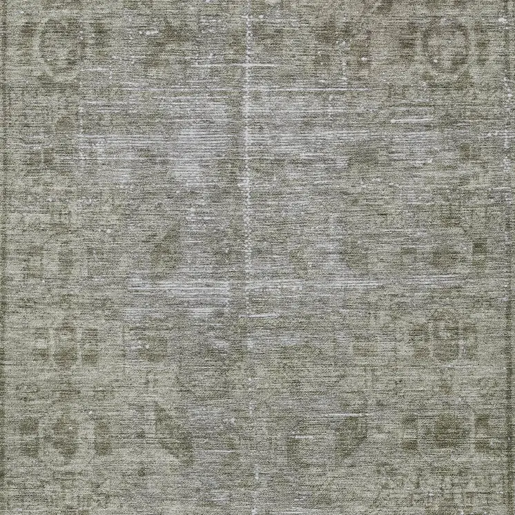 3' X 5' Taupe Oriental Washable Indoor Outdoor Area Rug