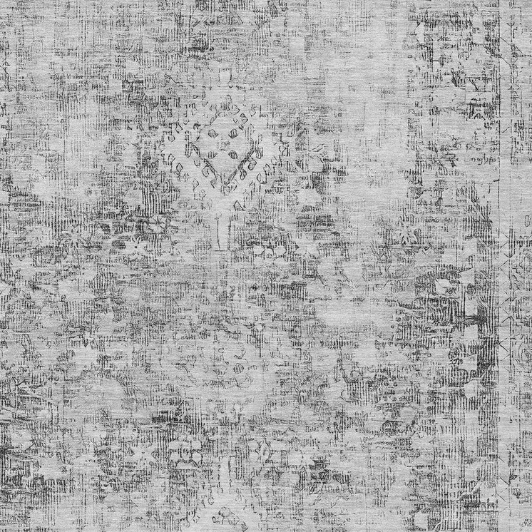 5' X 8' Charcoal Oriental Washable Indoor Outdoor Area Rug