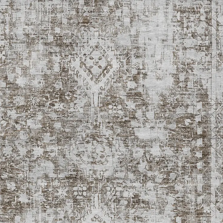 8' X 10' Chocolate Oriental Washable Indoor Outdoor Area Rug