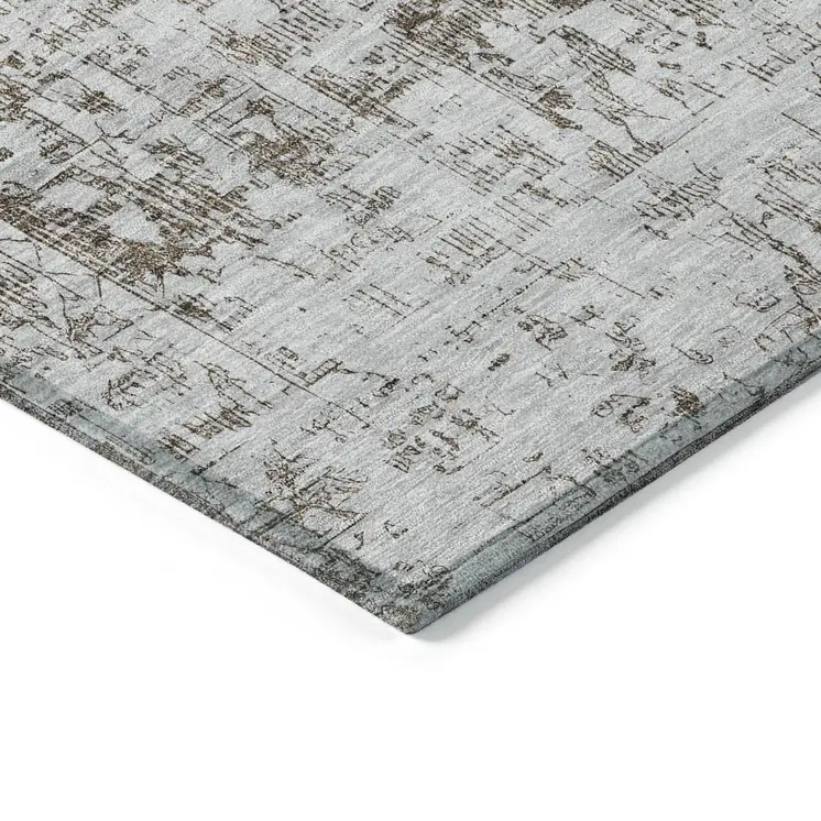 10' X 14' Chocolate Oriental Washable Indoor Outdoor Area Rug