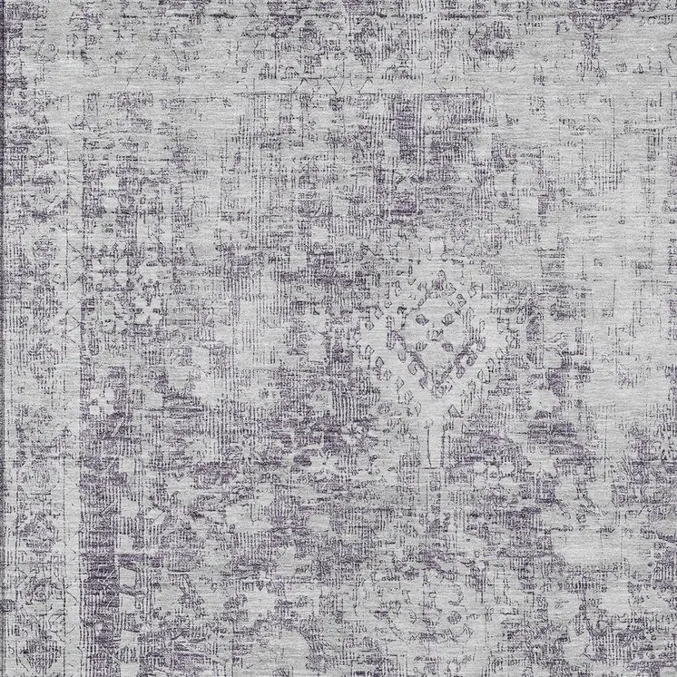 3' X 5' Plum Oriental Washable Indoor Outdoor Area Rug