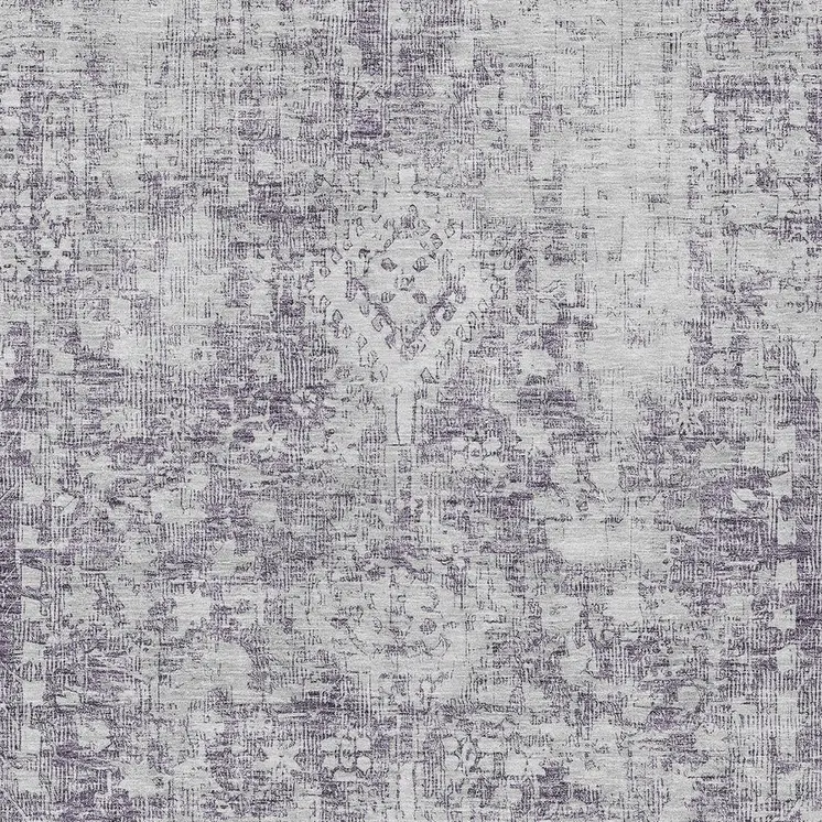8' X 10' Plum Oriental Washable Indoor Outdoor Area Rug